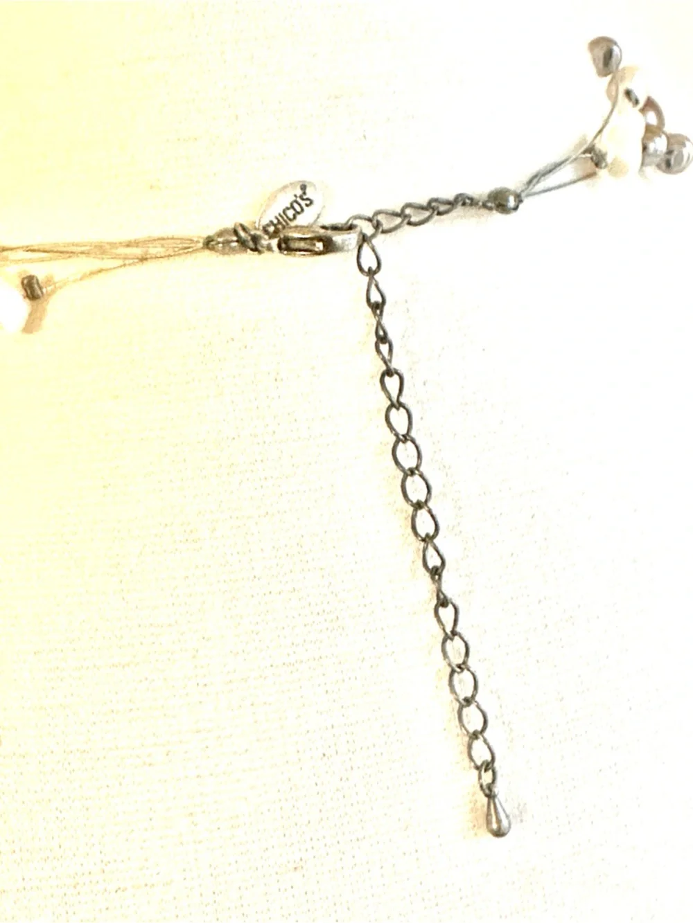 Chico’s Multi-Strand Pearl Bead Necklace in Ivory and Taupe